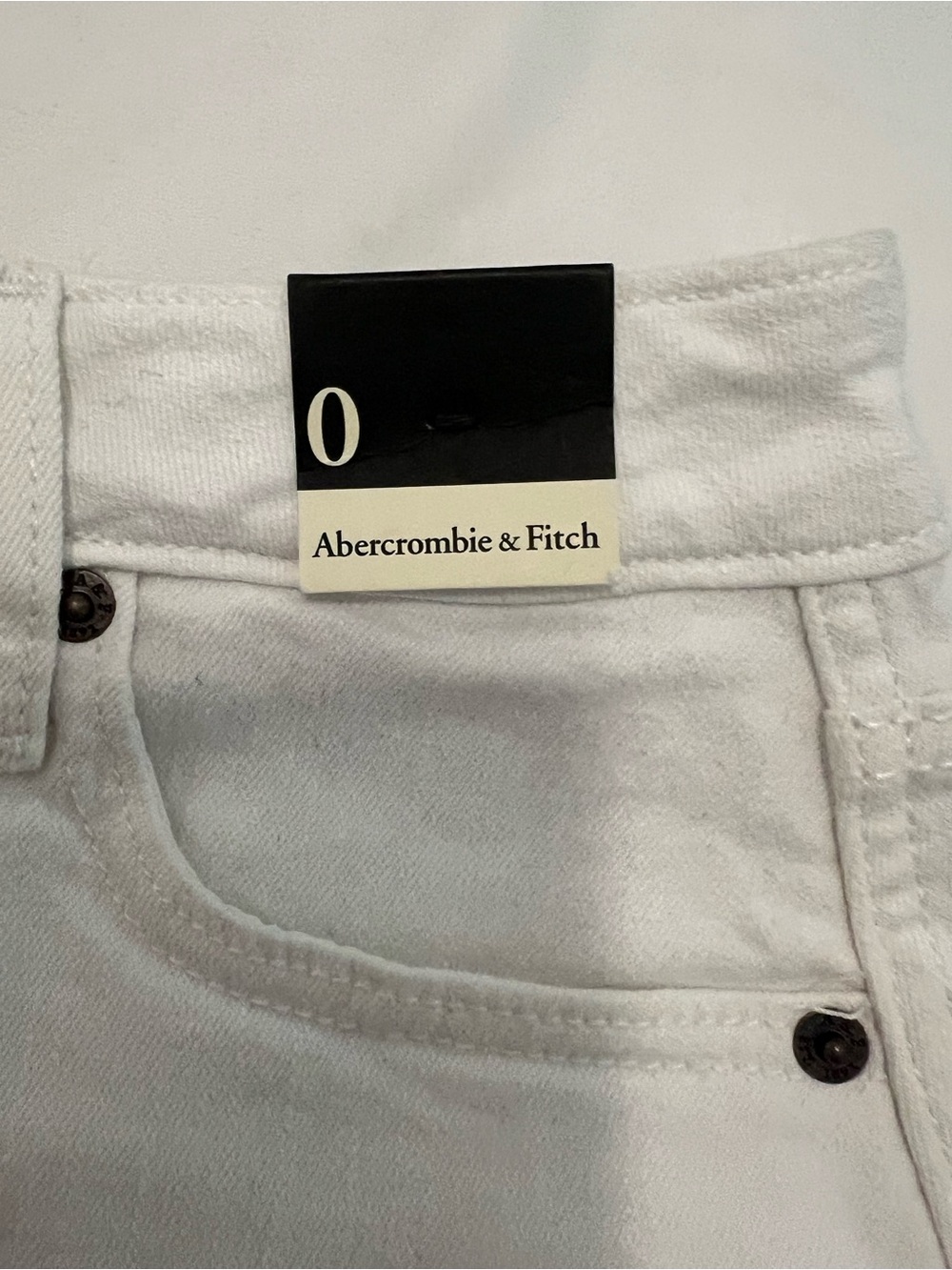Abercrombie & Fitch White High-Rise Denim Skirt - Picture 3 of 4